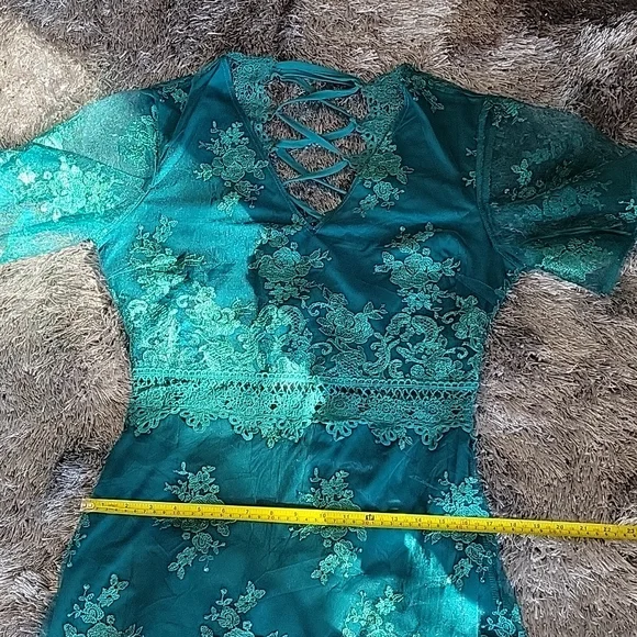 NWT Southern Fried Chics "Swept Away Dress" in Peacock - Large - Picture 8 of 9